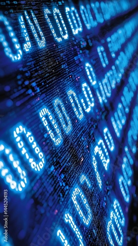 Close-up view of digital code