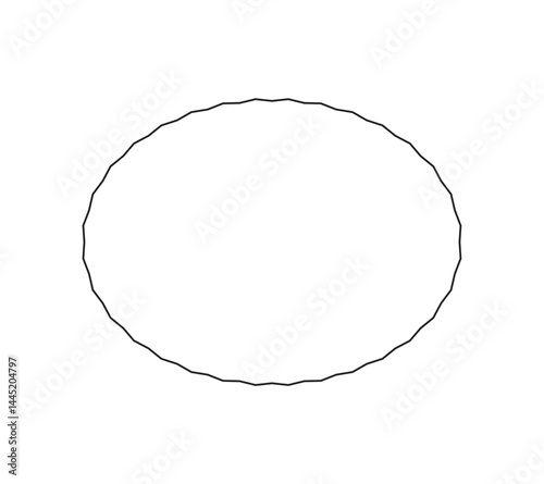 Oval border basic shapes monogram frame