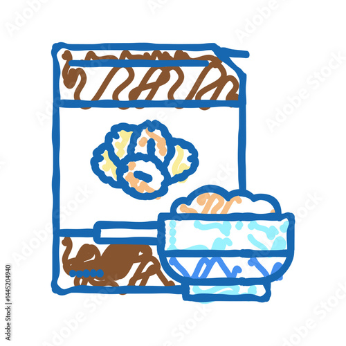 cereals oat package icon doodle illustration