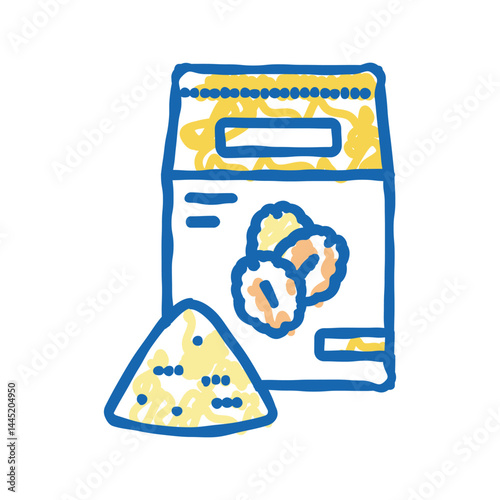 flour oat bag icon doodle illustration