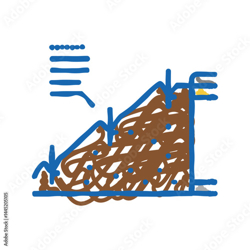 strengthening of road slopes icon doodle illustration