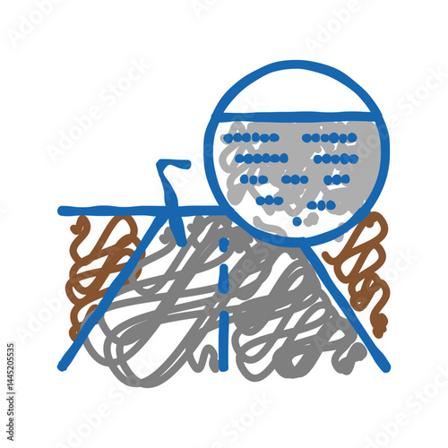 asphalt road icon doodle illustration