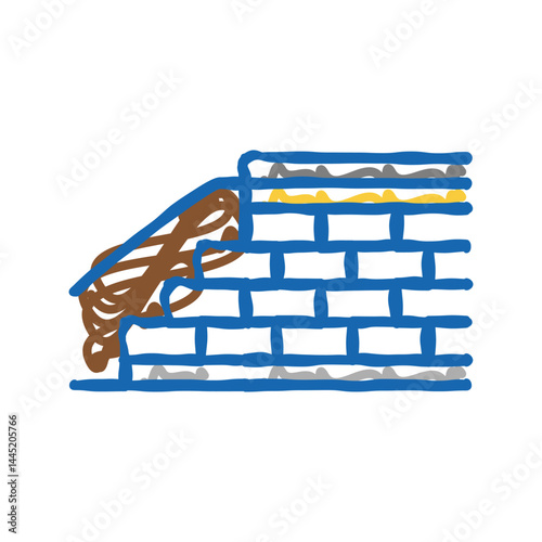 embankment construction icon doodle illustration