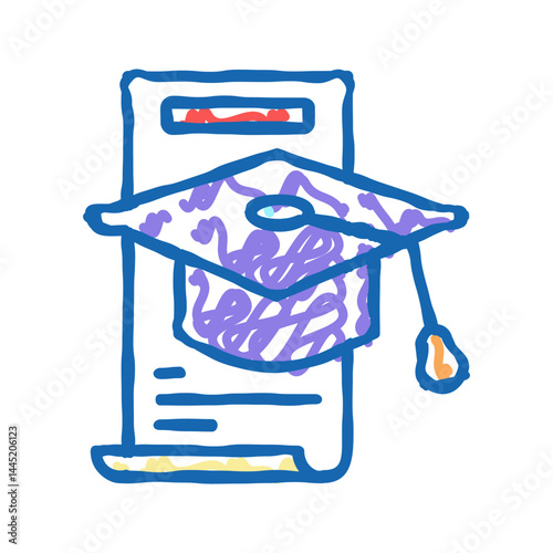 school graduation icon doodle illustration