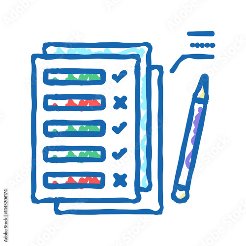 school examination icon doodle illustration
