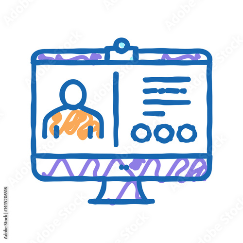 online education icon doodle illustration