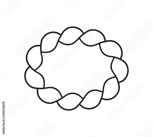 Oval border basic shapes monogram frame