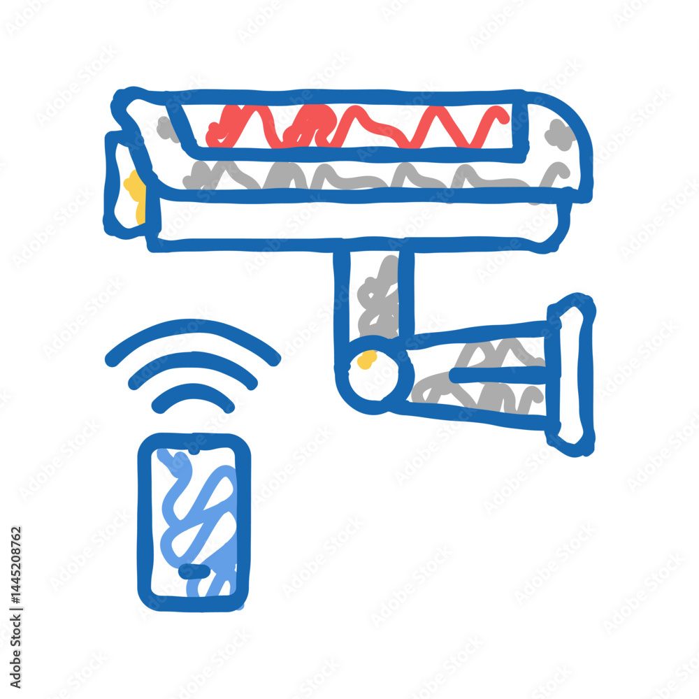 Obraz premium video camera, security system remote control icon doodle illustration