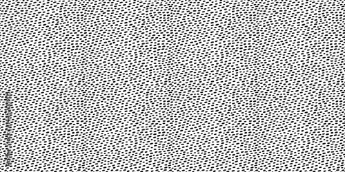 Polka dot horizontal seamless pattern in black and white. Hand drawn vector t...