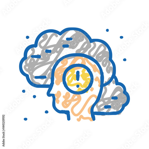 allergy on dust icon doodle illustration