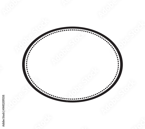 Oval border basic shapes monogram frame