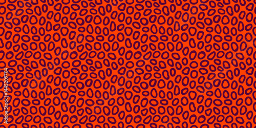Irregular circle seamless pattern with hand drawn pencil textured ring shapes...