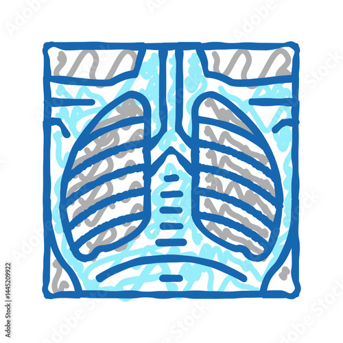 lungs x-ray icon doodle illustration