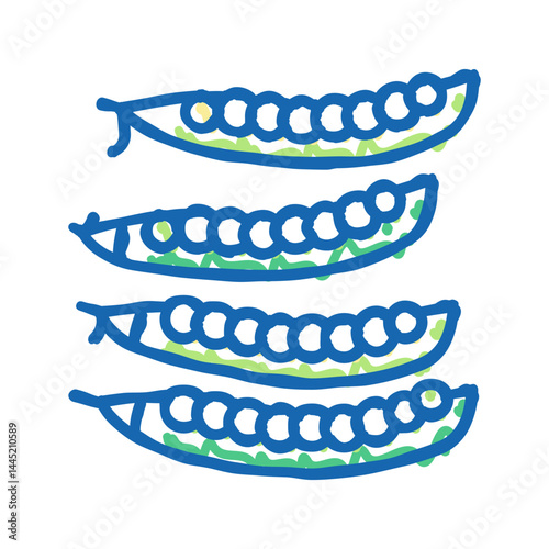 ripe fresh peas icon doodle illustration