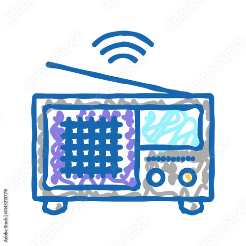 radio news icon doodle illustration