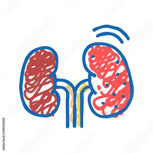 cancer kidney icon doodle illustration