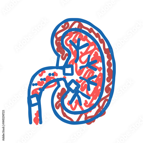 kidney stones icon doodle illustration
