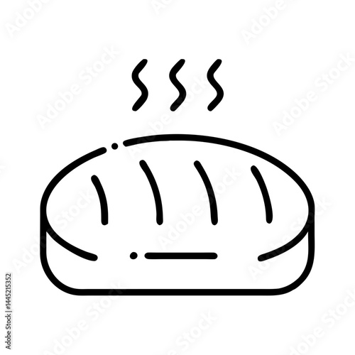 Freshly Baked Bread Loaf Icon in Minimalist Style  