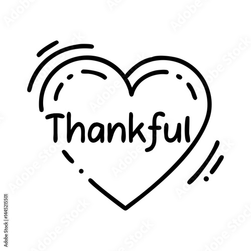 Thankful Heart Graphic Design for Thanksgiving Celebration  
