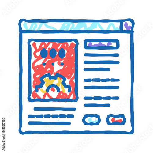errors report icon doodle illustration