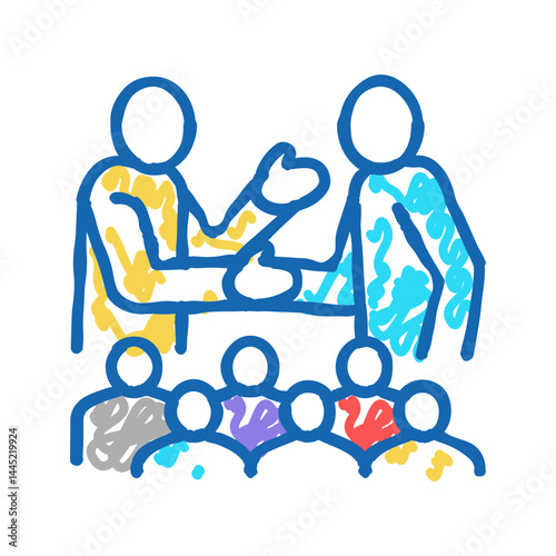 friendship people value icon doodle illustration