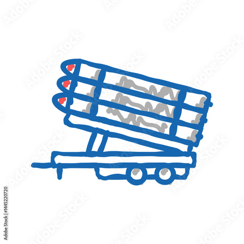 rockets transportation trailer icon doodle illustration
