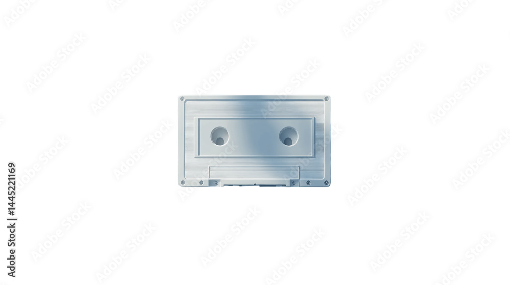 High-resolution image of a single cassette tape, centered on white background with no other objects --ar 16:9 High-resolution image of a single cassette tape, centered on white background with no other objects --ar 16:9