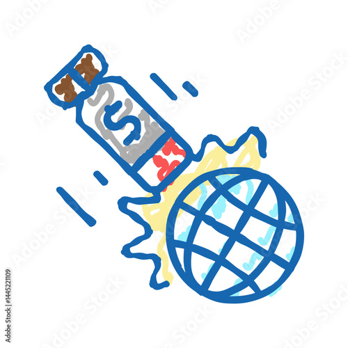 war poverty problem icon doodle illustration