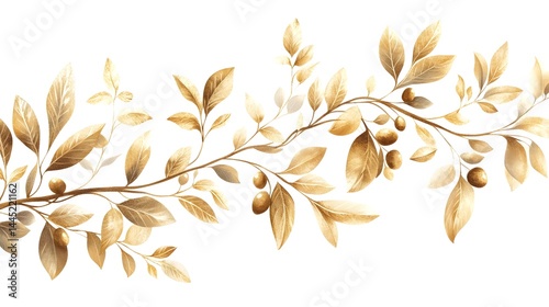 Wallpaper Mural Elegant Autumn Foliage Decorative Floral Pattern Background Torontodigital.ca
