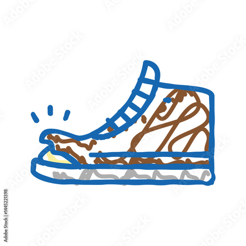 torn shoe icon doodle illustration