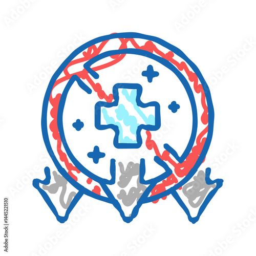 illness, poverty problem icon doodle illustration