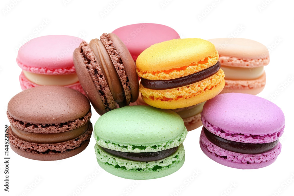 Colorful French macarons a delightful treat sweet and delicious pastries vibrant colors close up Colorful French macarons a delightful treat sweet and delicious pastries vibrant colors close up
