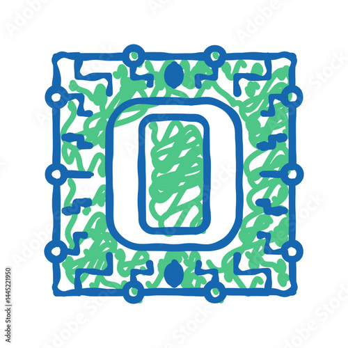 zero number icon doodle illustration