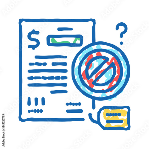 refuse loan icon doodle illustration