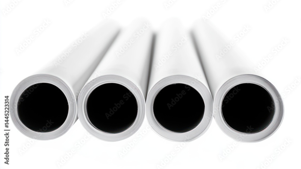 Fototapeta premium Four white paper tubes