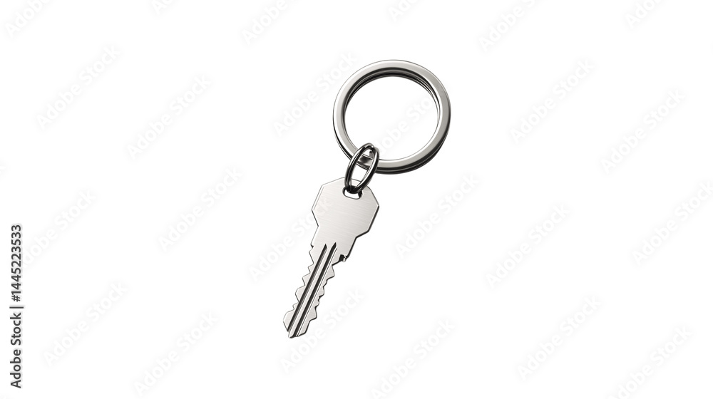 High-resolution image of a single keychain, centered on white background with no other objects --ar 16:9 High-resolution image of a single keychain, centered on white background with no other objects --ar 16:9