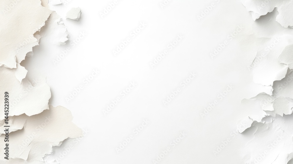 Obraz premium Torn paper border on white background