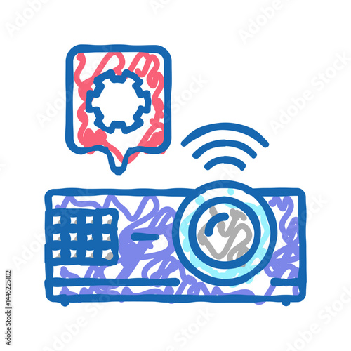 projector repair icon doodle illustration