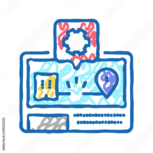 gps navigation system repair icon doodle illustration