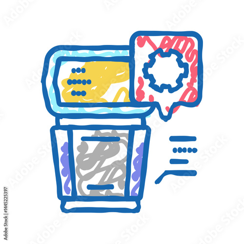photo camera flash repair icon doodle illustration