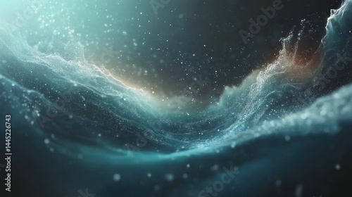 A powerful, abstract depiction of surging, turbulent waters.
