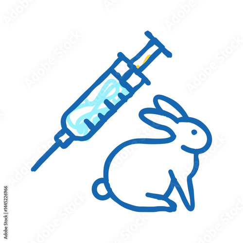 syringe animal icon doodle illustration