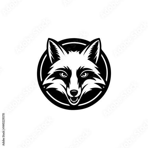 Illustration of fox head. Design element for logo, label, sign. Vector illustration