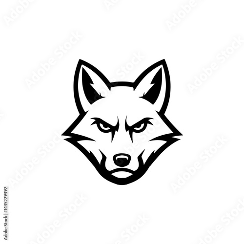 Illustration of fox head. Design element for logo, label, sign. Vector illustration