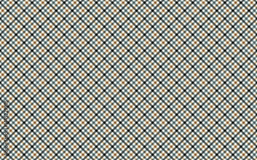 Seamless abstract geometric pattern with diagonal plaid in brown, dark n light blue 
on white background. Vector illustration, for masculine shirt lady dress cloth textile cover wallpaper decor
