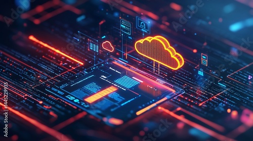 Cloud computing technology, digital network, data storage