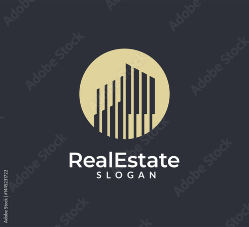 Modern property real estate logo vector, art icon logo of a modern house or home real estate business