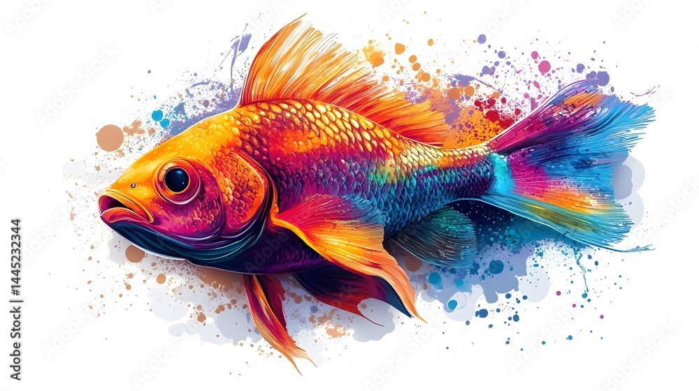 Fototapeta premium Vibrant Underwater Creature with Colorful Scales and Fins