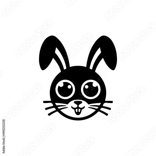 Illustration of rabbit head. Design element for logo, label, sign. Vector illustration