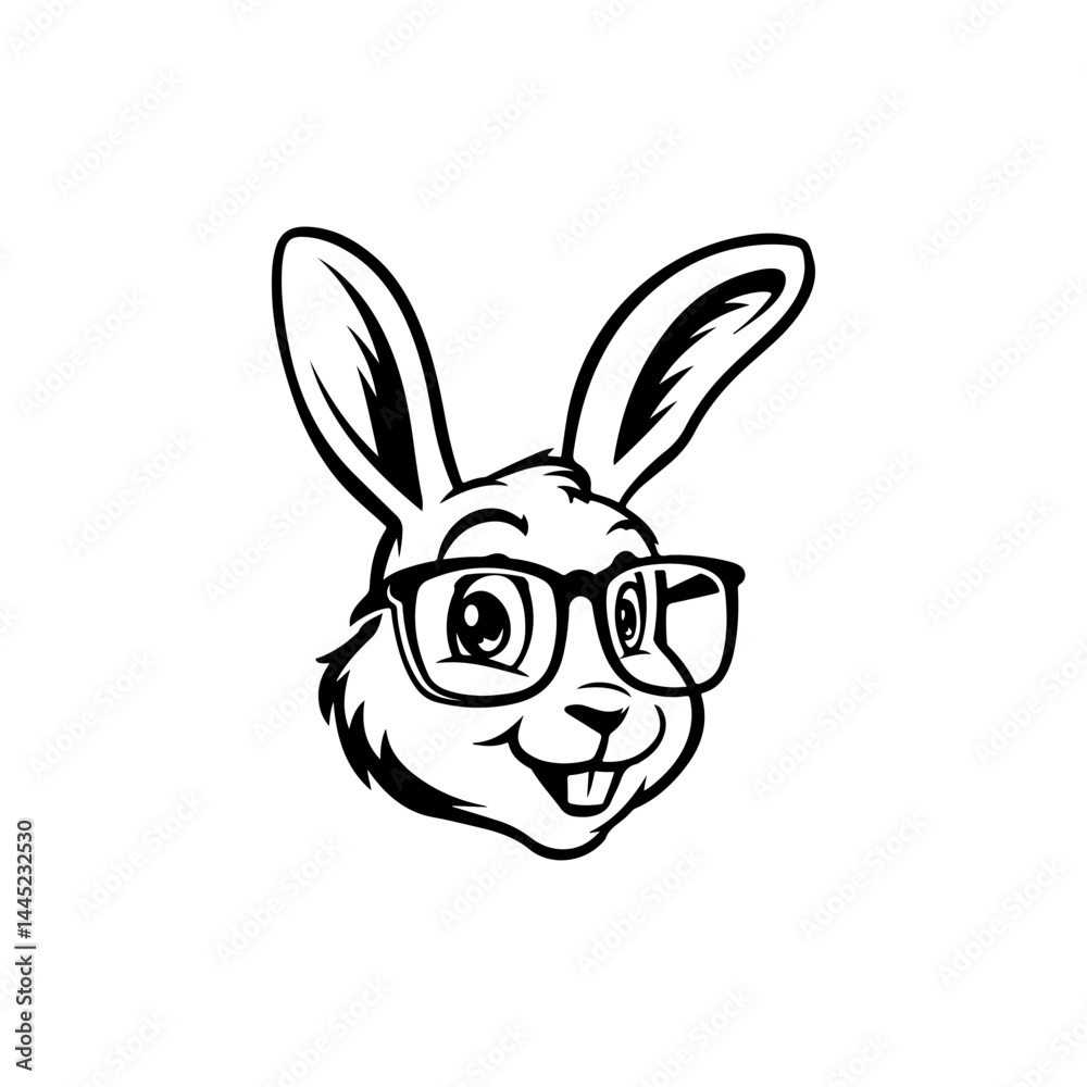 Illustration of rabbit head. Design element for logo, label, sign. Vector illustration Illustration of rabbit head. Design element for logo, label, sign. Vector illustration